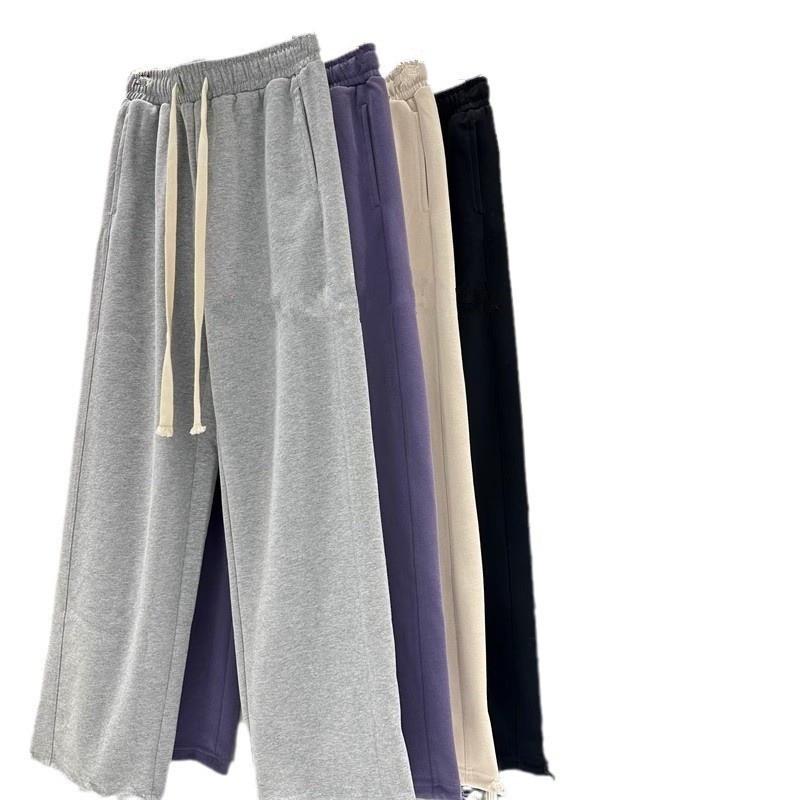 Women's Sweatpants Elastic Waist Wide-Leg Drawstring Pants Sports Jogging Trousers