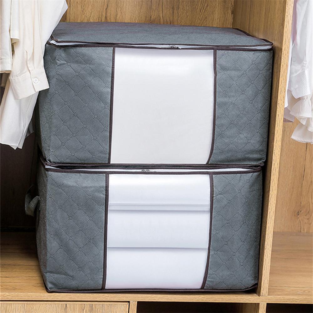 1PC Thick And Robust Large Capacity Foldable Fabric Bin With Zipper For Baby Clothing Storage Featuring Stretch Handle For Space