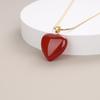 Naszyjnik z karneolu w kształcie serca i amuletem na szczęście dla kobiet [Coai]