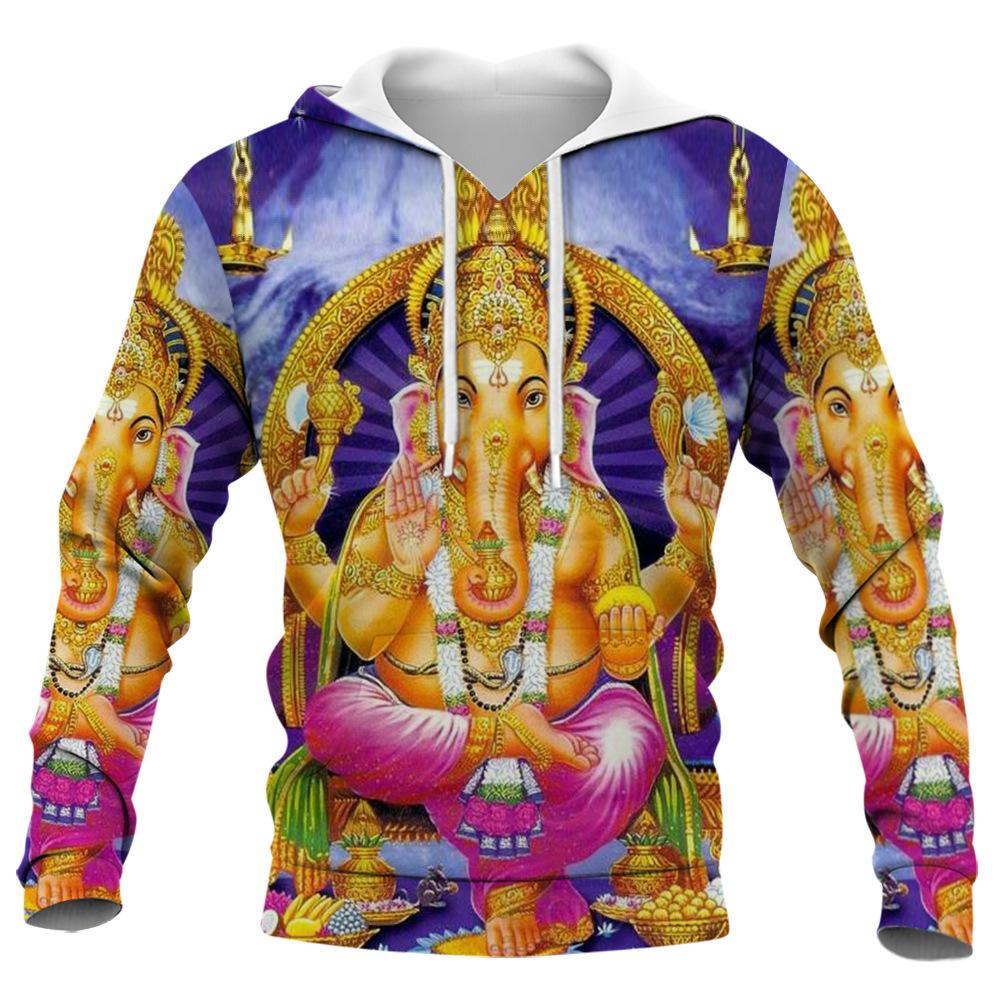 

Толстовки Ганеша 3D Печать Мужчины Женщины Толстовки Толстовки Повседневная Мода Пуловер Хип-хоп