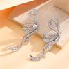 Exaggerated Large Bow Set Rhinestones Stud Earrings for Women Shiny Irregular Bow Personality Earrings Party Jewelry Accessories