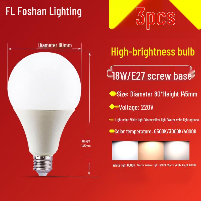Energie sparende LED-Glühbirne, E27-Schraubfassung, superhelles warmweißes Licht für die Heimbeleuchtung.