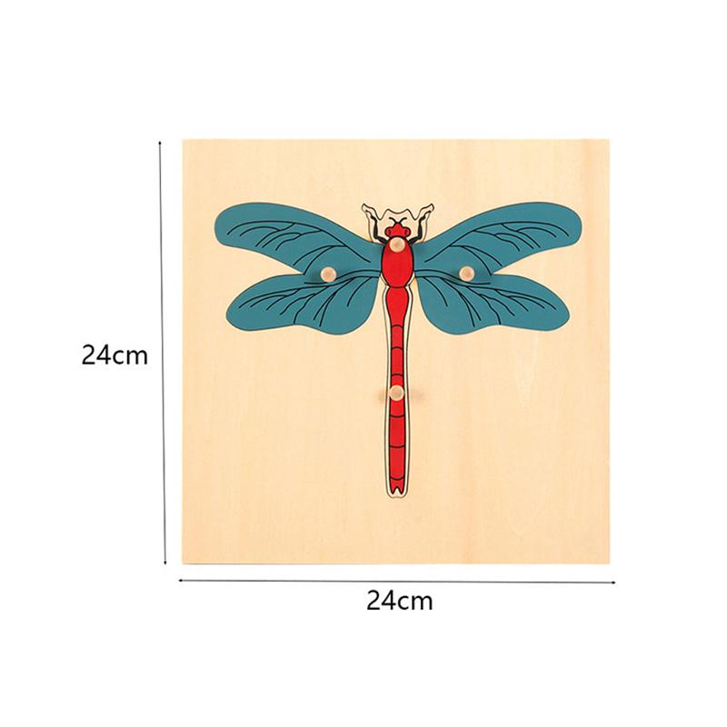 Montessori Puzzels Parochie Leren Lesmateriaal Diereninsecten Cognitief Houten Paneel Puzzels Vroege Educatieve Speelgoed Voor Kinderen beige