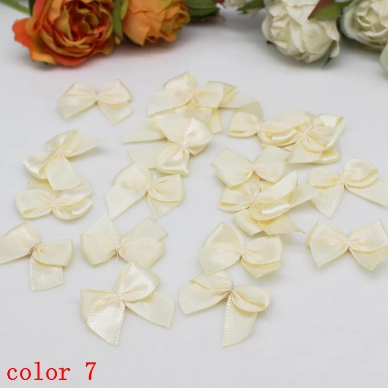 50-100Pcs/Pack 2*2.5cm Small Dacron Ribbon Bow Flower Craft Decoration Handwork DIY Party Decoration Colored Ribbon Bows