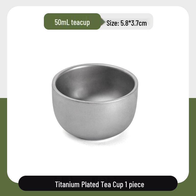 

Portable Titanium Tea Set: Lightweight Travel Tea Cups with Storage - Gift Item B.
