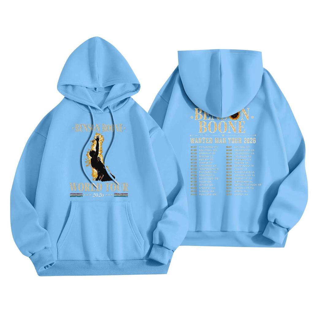 Unisex Casual Hooded Pullover Sweatshirt Long Sleeve Loose Fit Letter Print