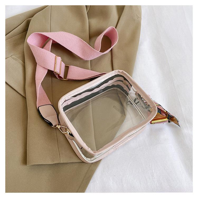 Transparent Jelly PVC Shoulder Bag Fashionable Crossbody Phone Purse CLE