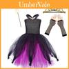 Vestido de Fantasia de Vampira de Halloween para Meninas com Saia Bufante Roupa de Cosplay Inspirada na Ursula