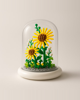 Domibro DIY Building Block Toy Flower Bouquet Flower View Box for Your Daughter's Toy Table Top Decoration