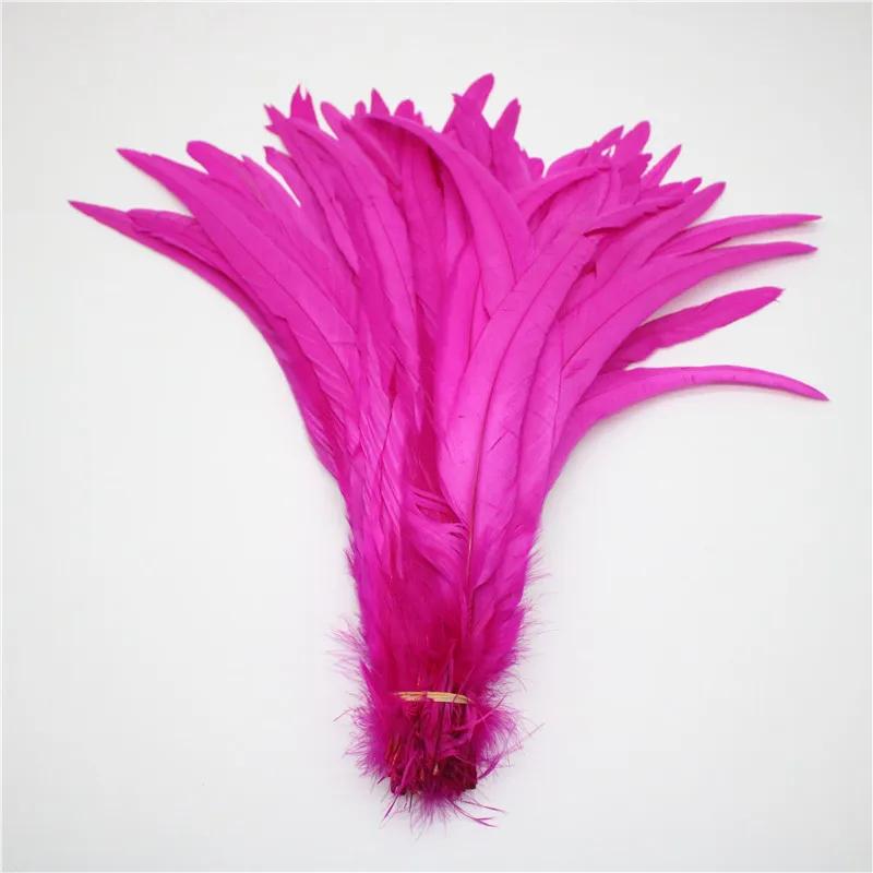Beatiful 50Pcs Natural Cock Tail Feathers 25-40Cm / 10-16Inch Clothing Decoration Stage Performance Rooster Tail Feathers Plume