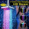 Cabezal de Ducha con Rociador Superior Cuadrado, Luz LED para Baño de Cambio Automático de 7 Colores