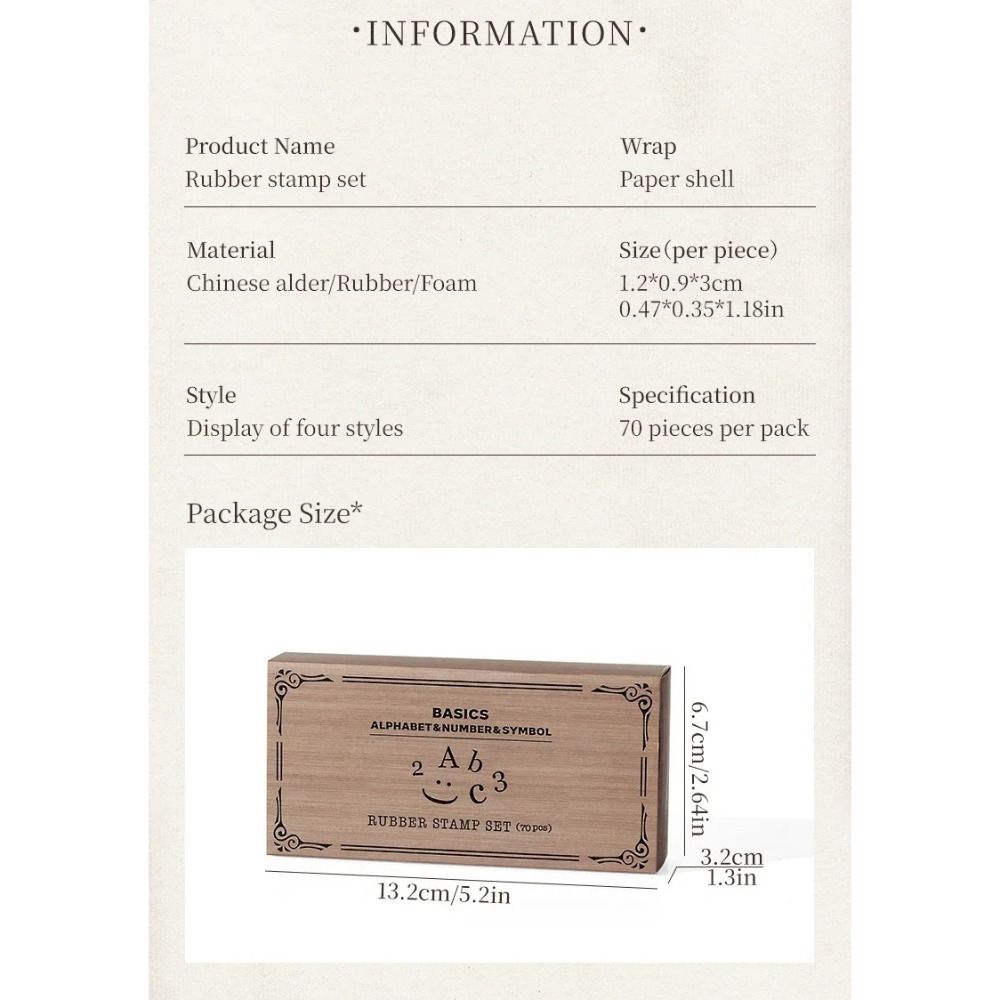 70 Pcs Wooden Handle Wooden Rubber Stamp Set Standard Size Crafting Alphabet Letter Stamp Precise Durable Standard Seal Stamp