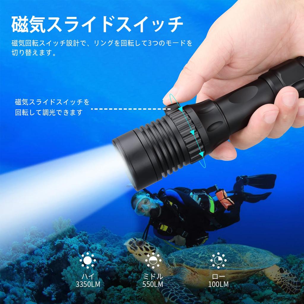 DF007 Underwater Light LED Flashlight Diving Light 3350 Lumens Ultra Bright IPX8 Waterproof 100M Underwater New EvolutionTrustFire