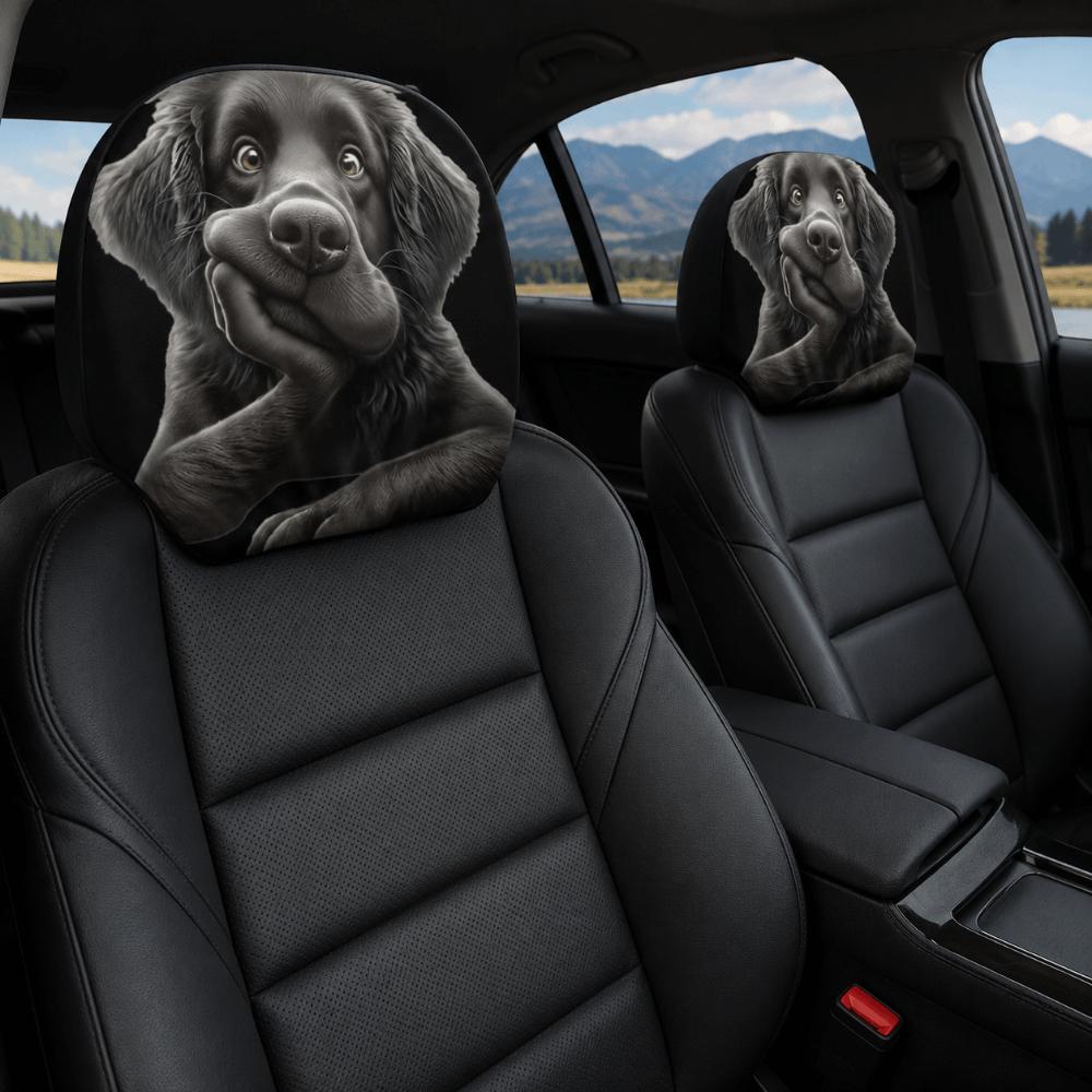 2pcs 2D Printed Headrest Covers Angry Eyes Car Seat Headcover Dust-proof Neck Pillowcase  Halloween