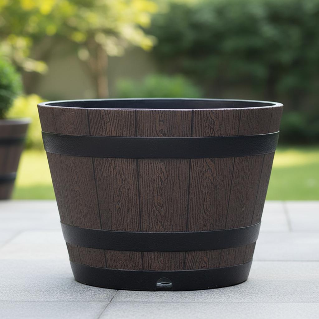 Large Resin Wicker Planters Outdoor Garden Pots With Drainage Holes For Trees And Plants