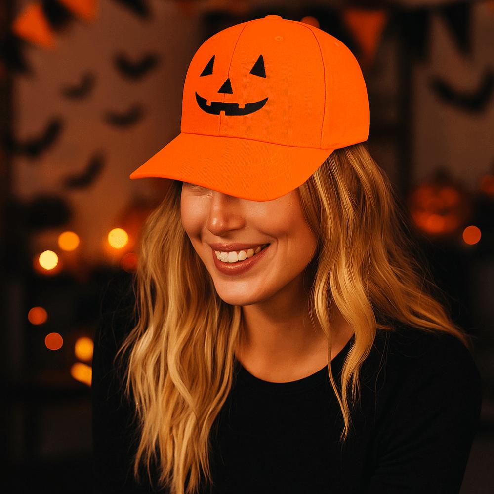 Lightweight Halloween Baseball Cap Breathable Sunshade Cap Funny Pumpkin Embroidery Hat  Outdoor