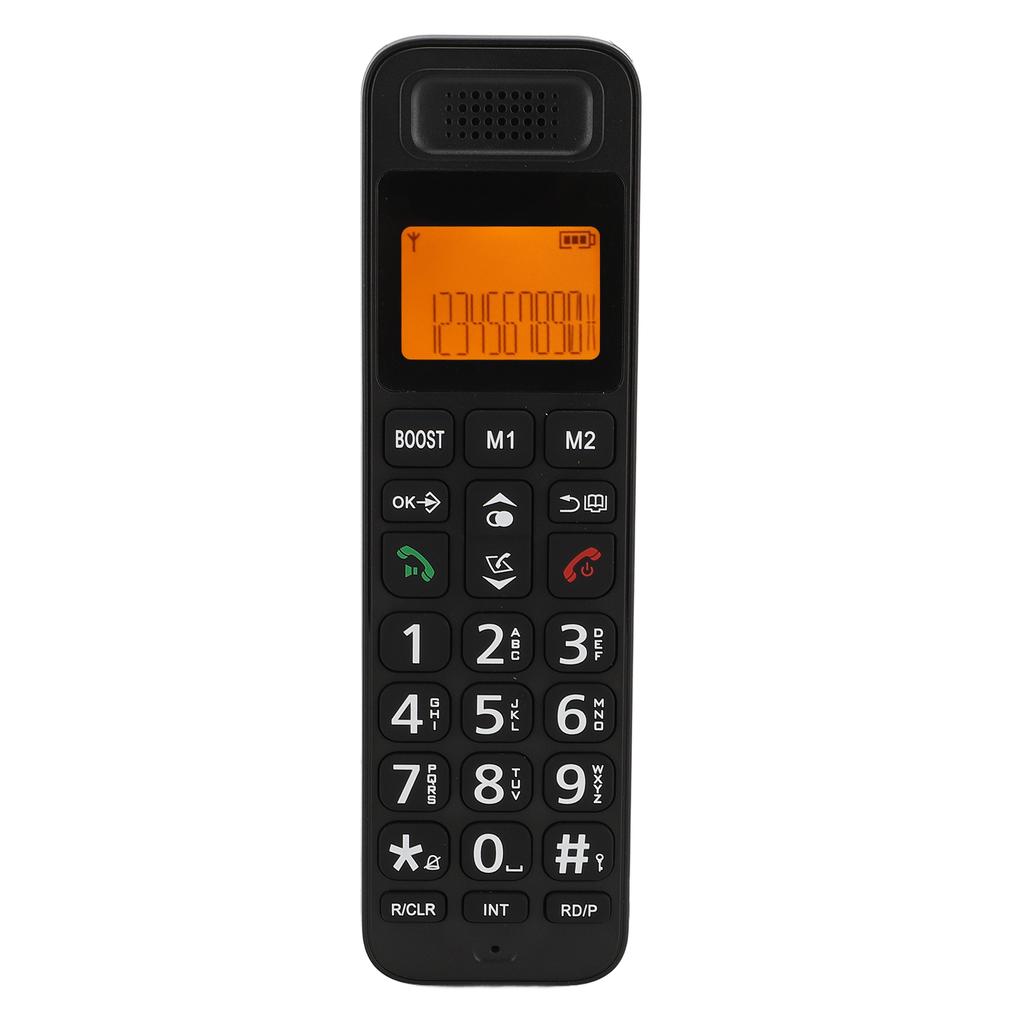 Cordless Phone Big Pressing Keys Yellow Bakclit Screen Multifunctional Handset Speakerphone US Plug