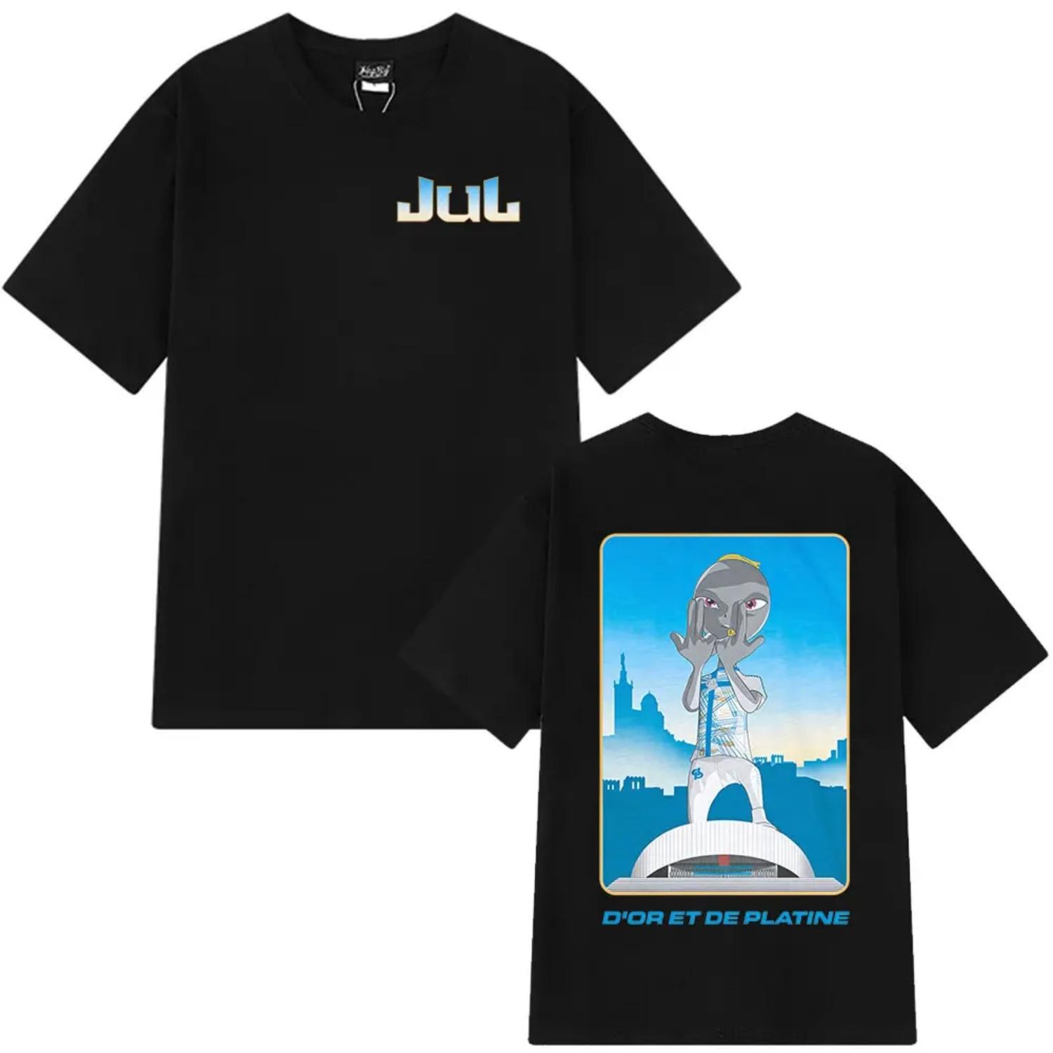 

Rapper Jul Graphic Print T Shirt Men Women Clothing Fashion Hip Hop T-shirt Summer Casual Cotton Short Sleeve Oversized Y2K Tees S чёрный