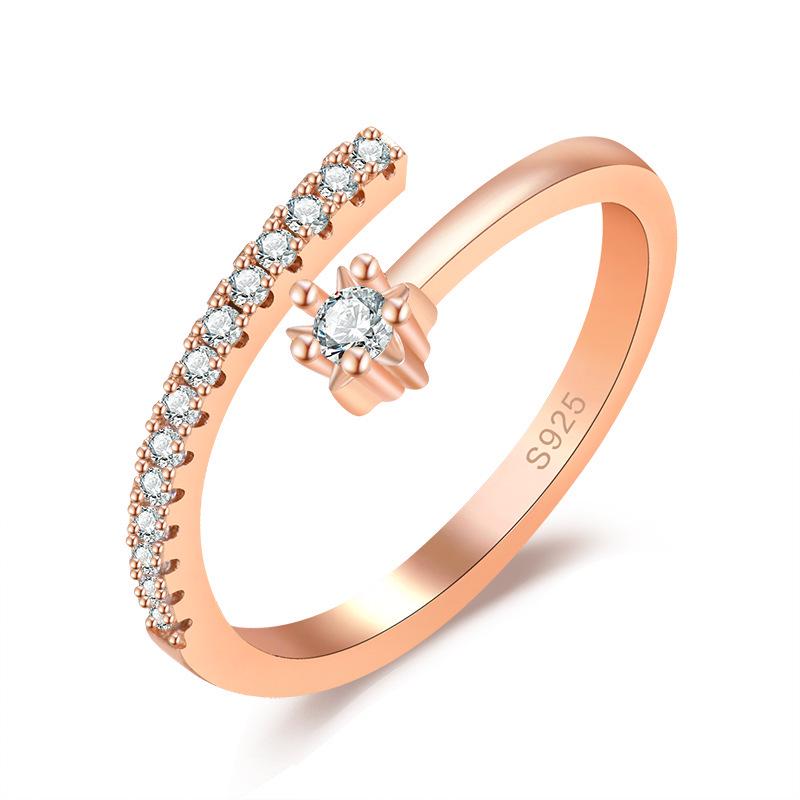 2022 Korean Fashion Women's Diamond Flash Open Ring - Stylish Hollow Design