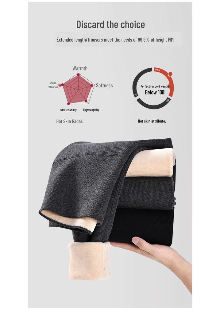 Extra Thick Wool Cotton Women's Base Layer Pants with Fleece-Lining - Slimming, No-Sag, Small Leg Design - Bestseller 2025 Arrival