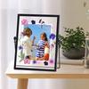 Modern Pressed Flower Frame With Metal Edges And Clear Glass Panel Tabletop Artwork Photo Frame Home Decoration