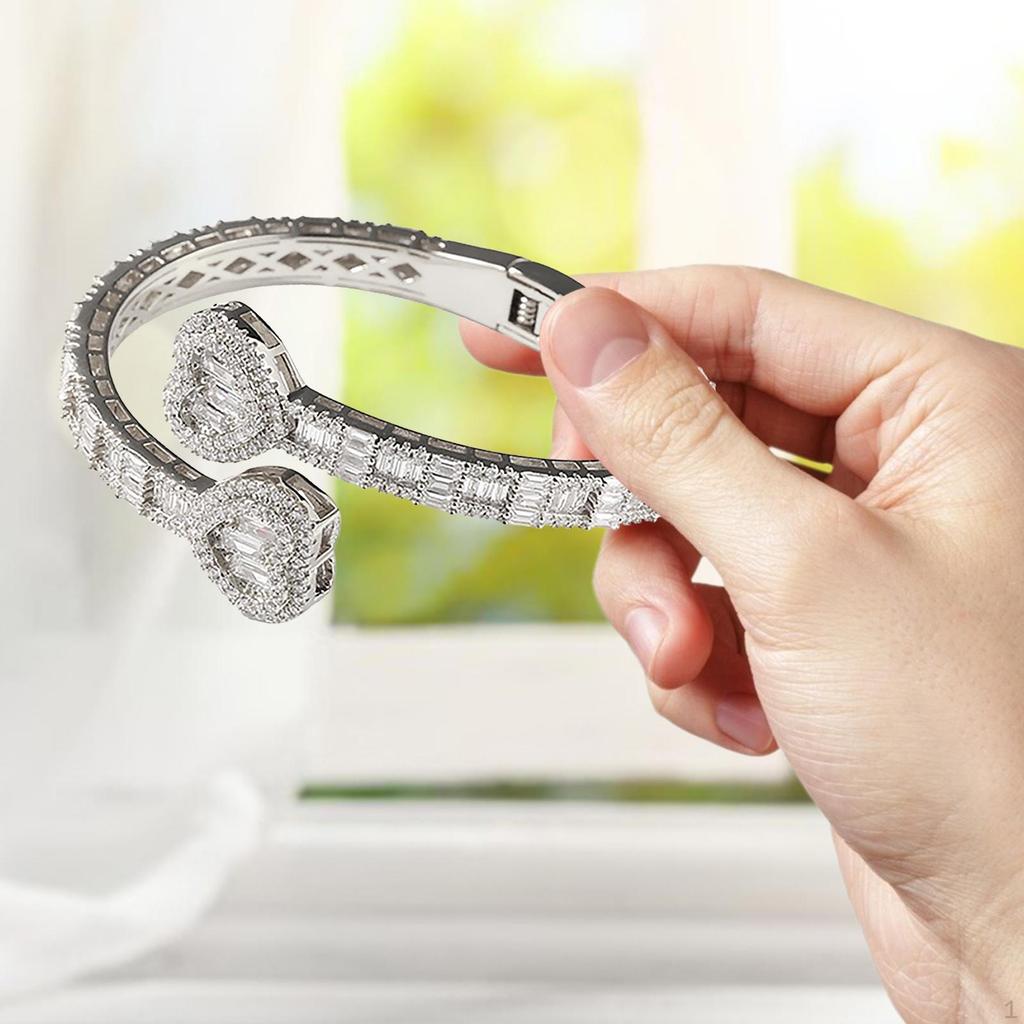 Trendy Bracelet Zircon Trimming Decorative Wrist Bangle for Birthday Lovers