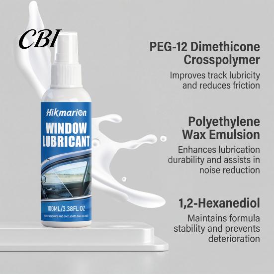 Window Strip Lubricant Car Track Lubricant, Eliminates Squeaky Noises Sealant for Smooth Glass Movement, 100ml Rubber Seal Conditioner Side Windows &