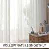 Solid Color Big Belly Hemp Blackout Window Screen Through Rod Pressing Line Living Room Finished Curtain
