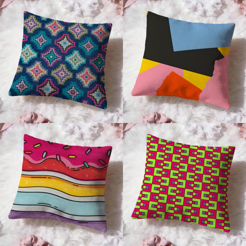 Artistic Background Patterns Cushion Cover Premium Comfort Reversible Pillow Cove Two In One Design for Any Room Car Interior