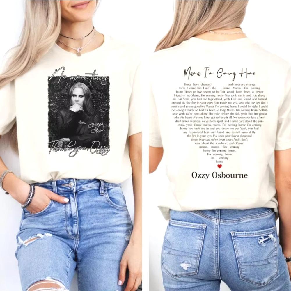 

Ozzy Osbourne No More Tour Women Men Printed T Shirt Ozzy RIP Tribute Memorial Mama Ozzy Osbourne I m Coming Home T-Shirt 2XL
