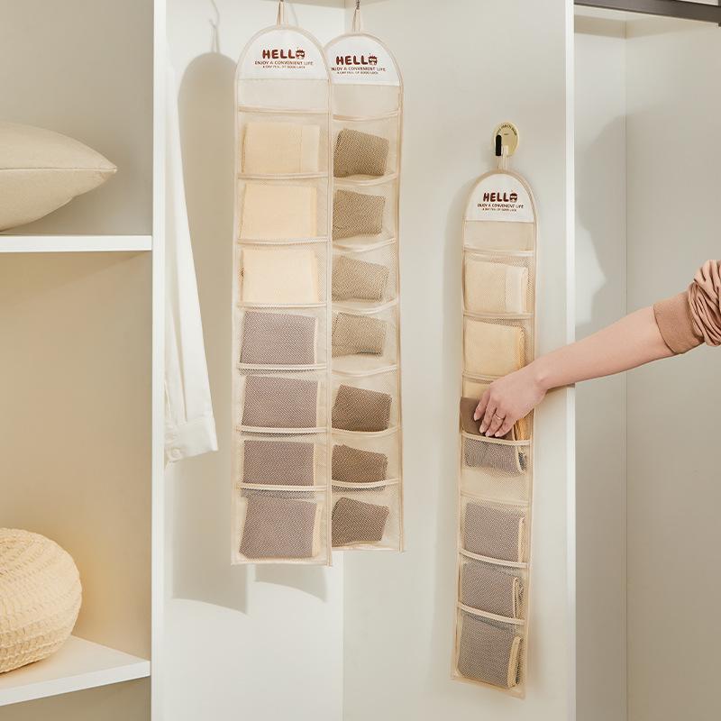 1pcs Woven Hanging Storage Bags, Odorless, Space-Saving Organizer for Home and Bedroom, Easy Access for Small Items