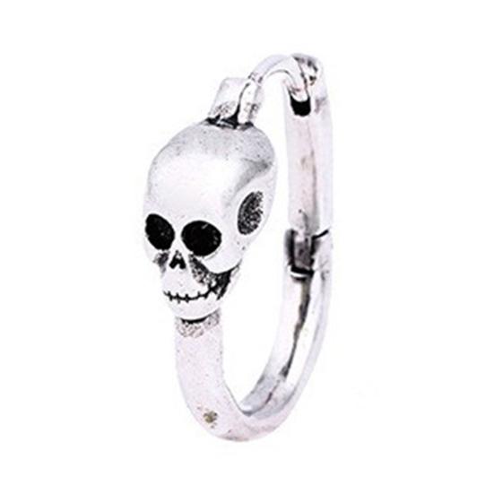 

1 шт. пряжка для ушей в стиле хип-хоп, голова черепа, винтажные серьги в стиле панк, вечерние женские круглые серьги