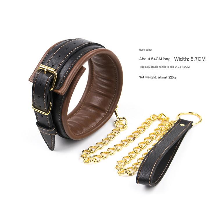 Premium Pu Leather Adjustable Padded Collar Handcuffs & Ankle Cuffs Set With Leash Connectors Black Cuffs & Shackles