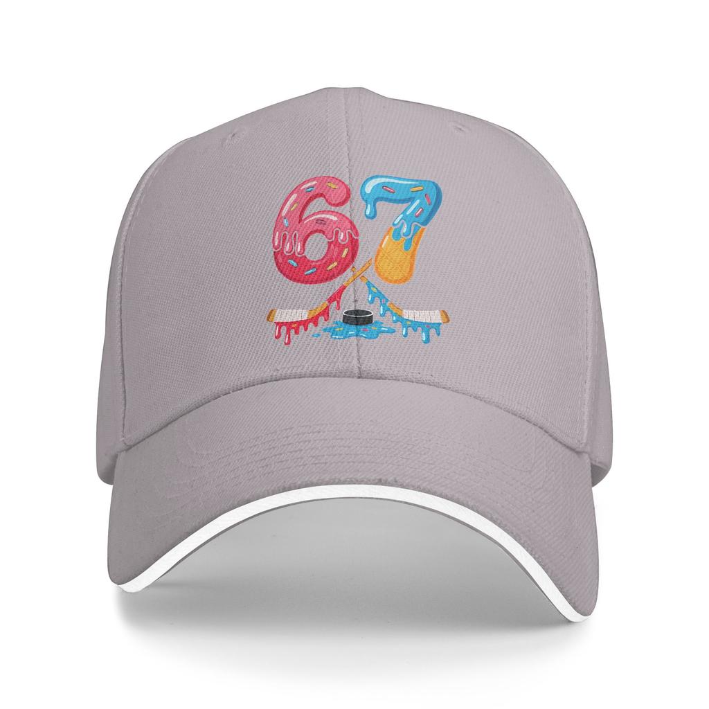 Summer Casual Baseball Cap Hockey Number 67 Donut Ice Cream Birthday Hiking Fishing Trucker Hat For Men Streetwear Baseball Caps