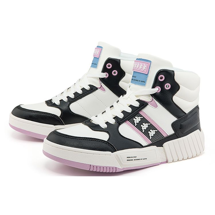 Kappa Non-Slip Wear-Resistant High-Top Skate Shoes Women sneakers Black Purple K0B85CC34-012