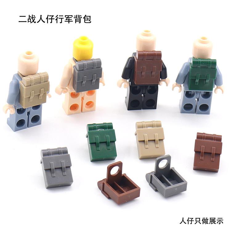 Militär Baustein Puppenzubehör Marschrucksack Kinderspielzeug Zusammengebauter Baustein