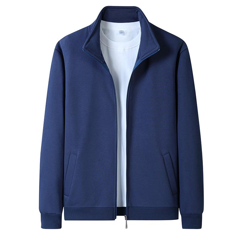 Fashion Men'sCollar Jacket for Spring Autumn Casual Windproof Sports Zipper Jacket Air Layer Fabric Single-layer Non Velvet