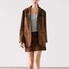 Spring New Women Loose Fashionable Retro Brown High-Grade Suede Texture Blazers 4717827