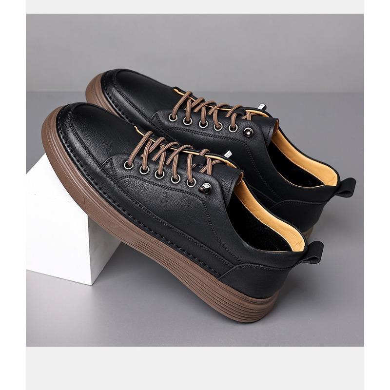 Fashion Luxury Leather Hollow Thick Soled Men's Sneakers Designer Soft Soled Lightweight Board Shoes Male Fashion Casual Man Dress Shoes