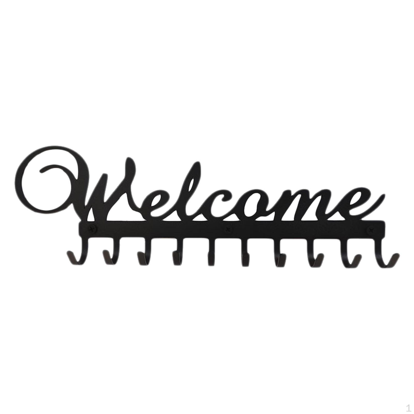 

Key Holder for Wall Black Metal Keys Decorative Mounted Rack Hanger with 10
