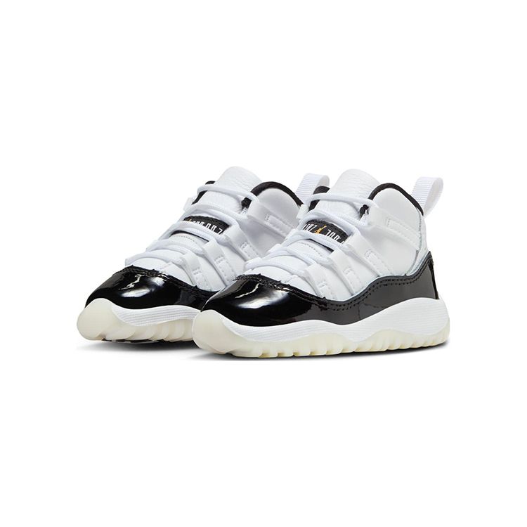 Air Jordan 11 Retro TD Gratitude / Defining Moments Baby Sneakers White Black Metallic-Gold 378040-170