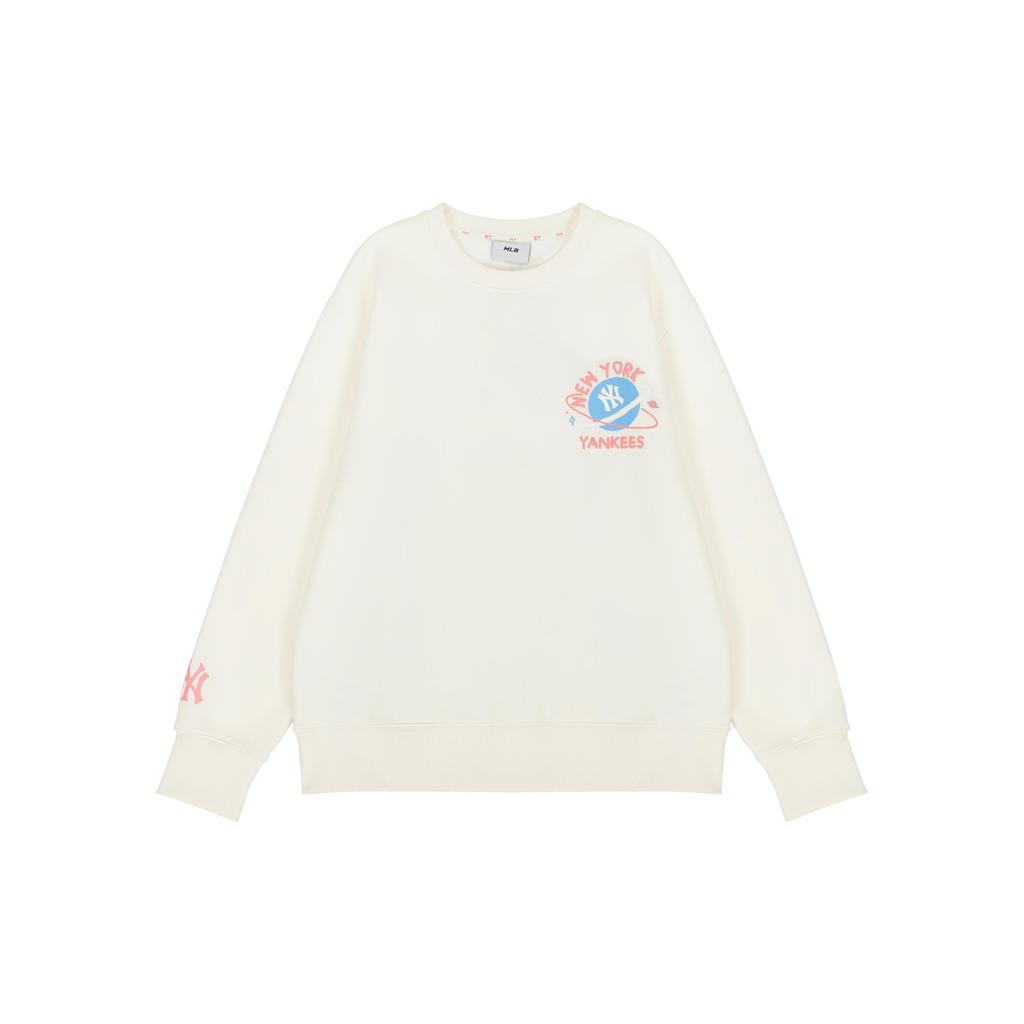 MLB Sweatshirt Unisex Cream White 3AMTL0121-50CRS