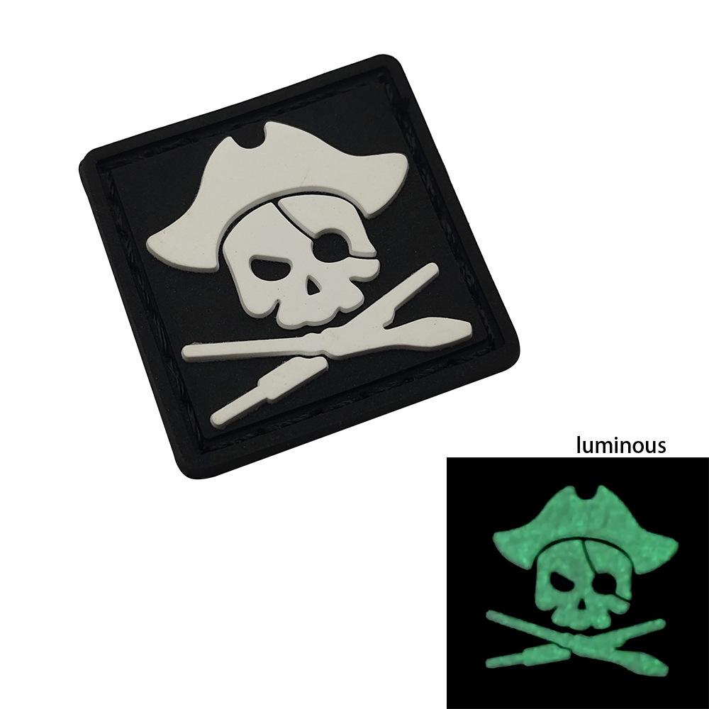 

Glow-in-the-Dark Pirate Mini PVC Outdoor Patch - Sew-on Backpack Sticker