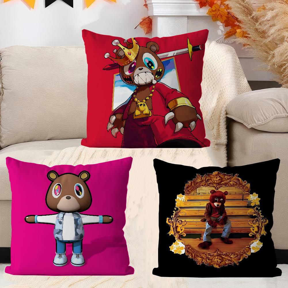 K-Kanye West Bear Personalized Pillow Dust Cover Bedroom Kids Party Decoration Pillowcase Birthday Children Gift