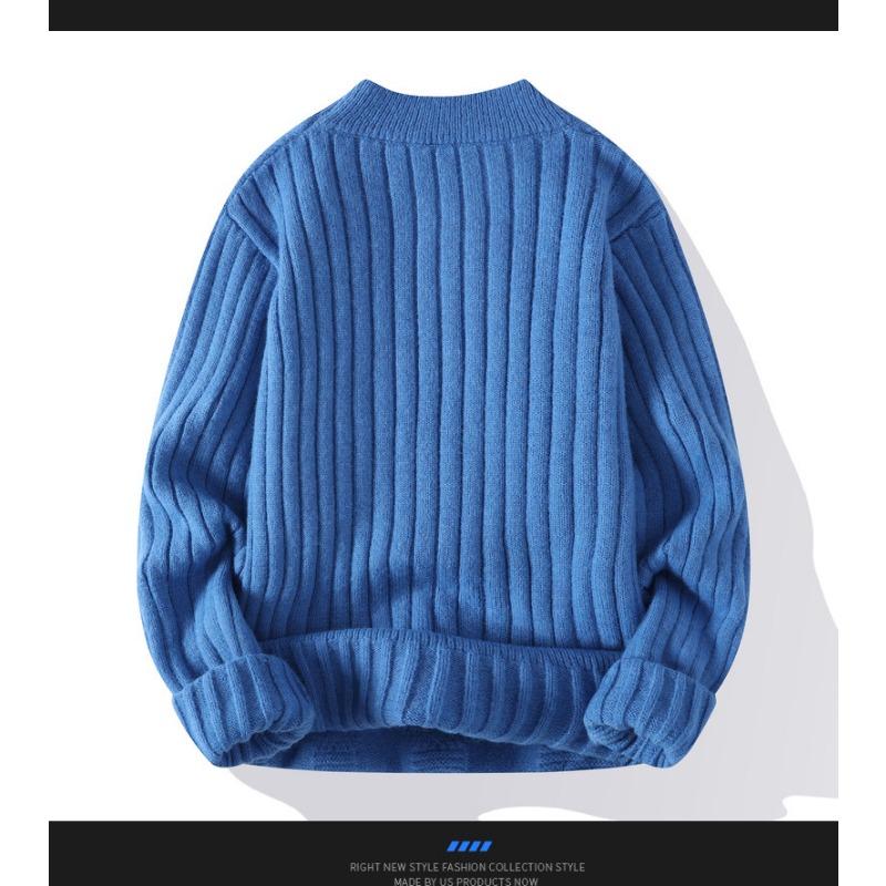 Men S Casual Solid Crew Neck Long Sleeve Pullover Knit Sweater