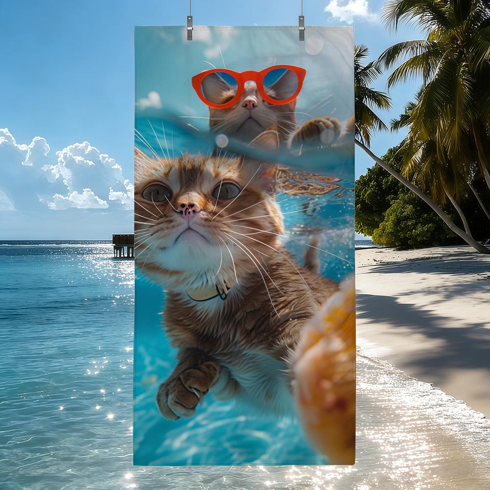 Cat Swimming Ring Towel Quick Drying Beach Towels Are Suitable For Swimming Pools Camping Yoga And The Gym