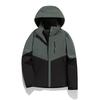 Unisex Color Block 3-in-1 Hooded Windproof Jacket with Detachable Down Liner