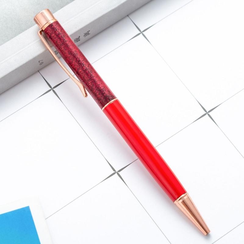 5Pcs Sequins Drift Sand Ballpoint Pens Refillable Metal Ballpoint Pens 1.0MM Tip for Daily Writing and Note Taking