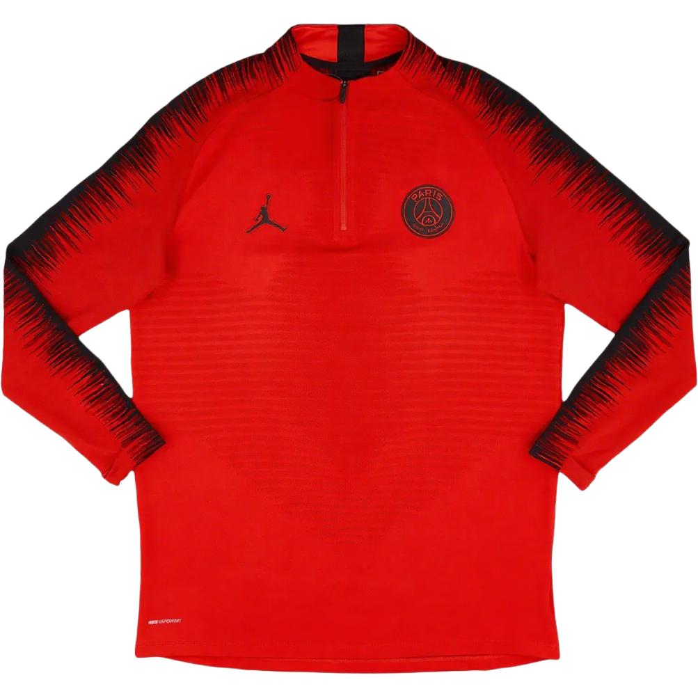 Jordan X Paris Saint-Germain Collaboration Air 2018-19 Vaporknit Mock Neck Logo 1/4 Zip Long Sleeve Football Shirt Men Tops AQ0966-657