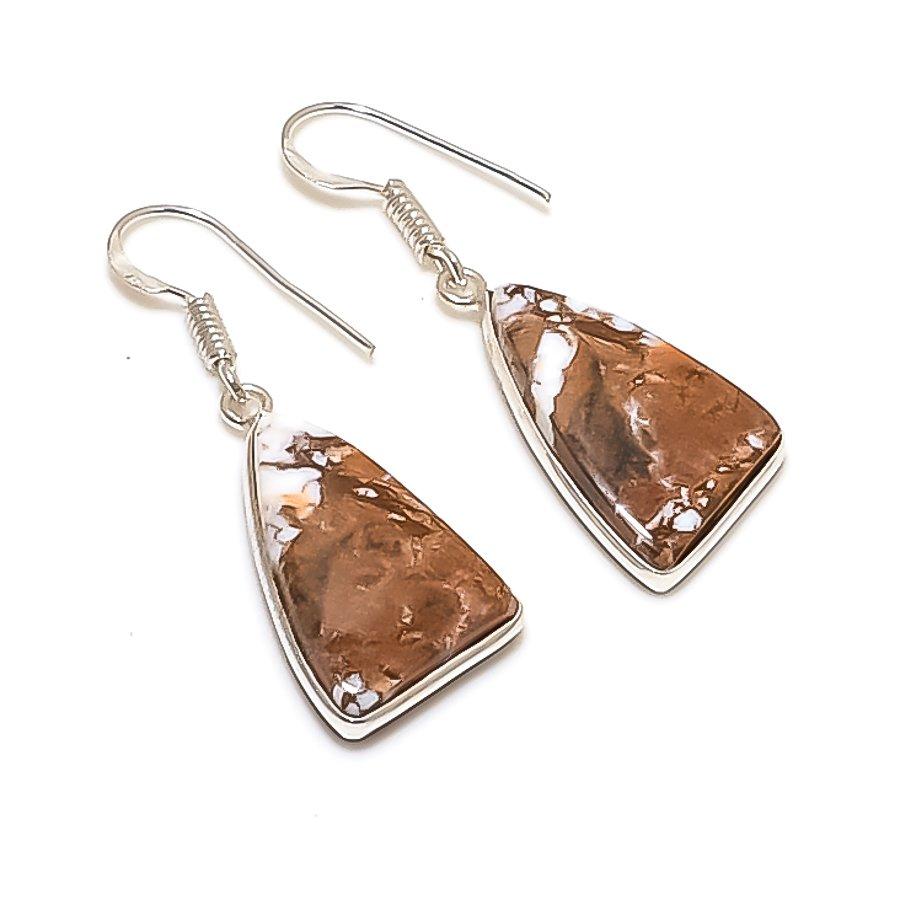 Natural Wild Horse Gemstone 925 Sterling Silver Jewelry Earring 1.62  AE-12163